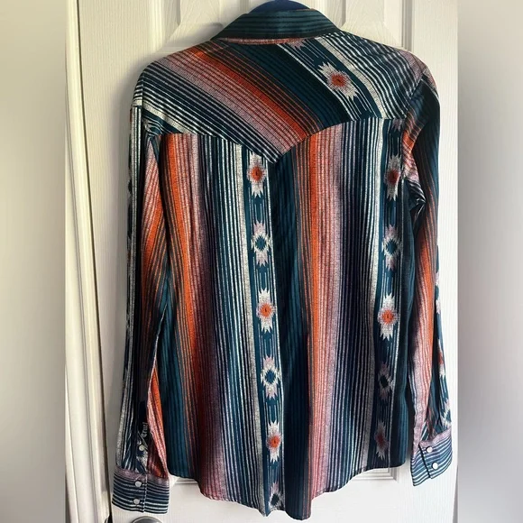 NWT Cruel denim Aztec pearl snap Western‎ Shirt women’s size small - Picture 9 of 12